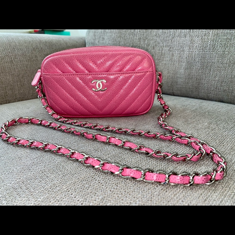 Chanel Caviar Chevron Camera Bag